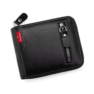 Portefeuille porte-cartes en cuir PU de haute qualité, portable, avec logo personnalisé, doublure en polyester, vente en gros pour hommes 2026 - Product Image 1