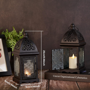 เชิงเทียนเหล็กสไตล์โมร็อกโกโบราณโคมไฟโลหะทำมือสำหรับเทศกาลคริสต์มาสงานแต่งงานใช้ในบ้านผู้ค้าขายทันที - Product Image 3