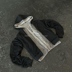 เสื้อแจ็คเก็ตผู้ชายสามชั้นมีฮู้ดสไตล์สตรีทแวร์แบบเรียบๆมีซิปสามชั้น - Product Image 5