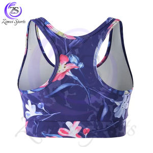 Facile à porter, dernier style écologique, soutien-gorge de sport pour femmes par sublimation, top vente, vêtements de sport OEM personnalisés à imprimé floral et pris en charge - Product Image 2