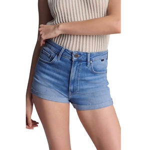 Women's Mid Waist Vintage Washed Boyfriend <b>Jeans</b> Cuffed Shorts Summer Casual Fashion <b>Sexy</b> Mini Denim Shorts OEM ODM - Product Image 1
