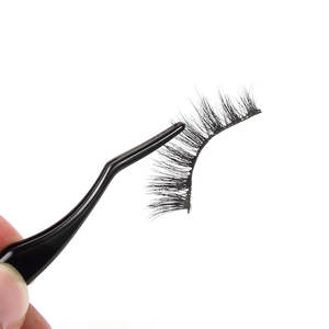 Pince à cils en acier inoxydable à marque privée avec applicateur à pointe arrondie, logo personnalisé, vente en gros de pinces à cils en bande - Product Image 4