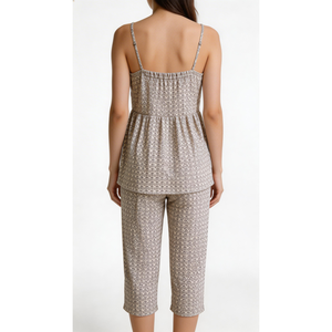 Evolove X Venus Ensemble imprimé en rayonne pour femme - Haut à fines bretelles et pantalon de pyjama confortable (vêtements d'intérieur d'été) (NCSRY115CG) - Product Image 5