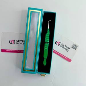 Pince à épiler pour cils GETUP BROSONS en acier inoxydable, pointe lisse, prise en main parfaite, longueur 10 mm, outils de précision, emballage en boîte, logo personnalisé - Product Image 2