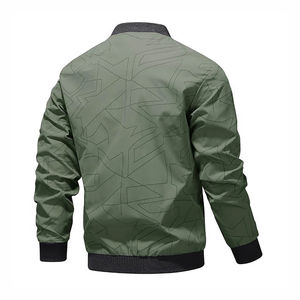 Veste bomber pour homme en gros, 100% polyester, devant droit, imperméable, coupe-vent, respirante, séchage rapide, vêtements d'hiver, service OEM - Product Image 2