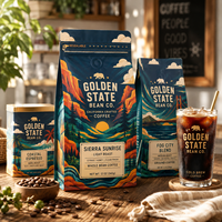 Sacs à café personnalisés AT PACK avec valve, emballage refermable en sachet stand-up pour grains de café torréfiés