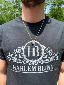 เครื่องประดับแฟชั่นสไตล์วินเทจของผู้ชายหนึ่งเพชรโมอิสสีฟ้าขนาดใหญ่จี้เพชรแซฟไฟร์จำลอง - Product Image 3