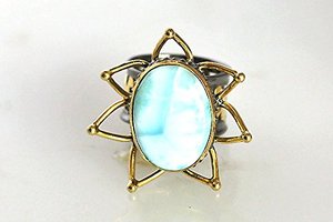Anillo de bodas de plata de ley 925 único y elegante para mujer, piedra preciosa de Larimar Natural, cuarzo para fiestas, moda de alta calidad - Product Image 3