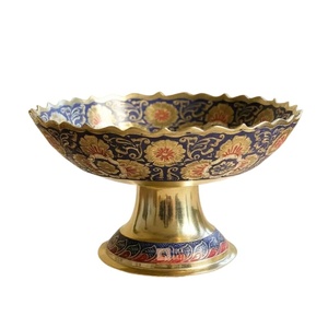 High Quality Brass <b>Pedestal</b> Bowl With Engraving Polish Finished For Kitchen Tabletop Serving Bowl Dinnerware Bowl - Product Image 5