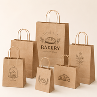 Proveedor de Bolsas de Papel con Asas Retorcidas, Bolsa de Transporte de Papel Kraft Marrón Personalizada para Panadería, Cafetería, Restaurante, Empaque de Alimentos al por Mayor, OEM
