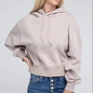 Sudadera con capucha de bolsillo de canguro con lavado ácido de Terry francés/sudaderas con capucha lisas informales para hombre - Product Image 1