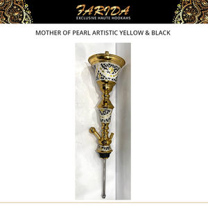 Chichas égyptiennes de luxe en acier inoxydable jaune et noir, plaquées or, avec nacre, très vendues - Product Image 4