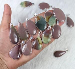 Colgante de jaspe Imperial Natural Chapado en plata de ley 925 sólida de alta calidad para mujer, fabricación de joyas de piedras preciosas al por mayor - Product Image 2