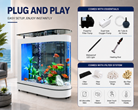 Aquarium sur mesure en verre avec cadre en aluminium de 340-720L, filtration automatique, idéal pour la maison, le bureau ou l'hôtel