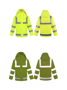เสื้อกันฝนนิรภัยแบบสะท้อนแสง เสื้อกันฝนกันน้ำ เสื้อผ้าสะท้อนแสงเพื่อความปลอดภัย พร้อมแถบสะท้อนแสง ชุดทำงาน - Product Image 3