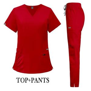 Women's Medical <b>Scrubs</b> Nurse Uniform <b>Top</b> Woven Fabric <b>Scrub</b> Sets for Hospitals OEM Service Available - Product Image 5