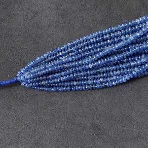 ลูกปัดพลอยแซฟไฟร์สีฟ้าแบบโค้งสีธรรมชาติลูกปัดแบบมีรูพรุน - Product Image 3