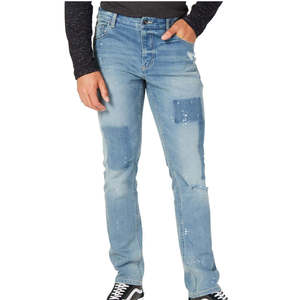 Jeans American Rag da Uomo Stile Drift con Schizzi di Vernice, Slim Fit Elasticizzati, Taglia 32x34, Design Patchwork - Product Image 1