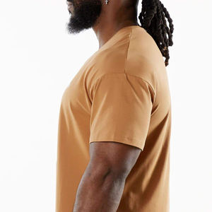 Men's <b>Raglan</b> Cut Short Sleeves Gym Fit <b>T</b>-<b>Shirt</b> 100% Heavy Cotton Brown Oversized Muscle Streetwear with Plain Casual Design - Product Image 6