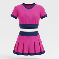 Jupe plissée moderne et élégante avec design de col personnalisé, uniforme de cheerleading pour la danse de compétition et les équipes de cheerleading, polyester et élasthanne