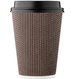 Gobelets en papier imprimés personnalisables de qualité alimentaire de mur d'ondulation jetable biodégradable d'amant de café avec des couvercles en gros - Product Image 3