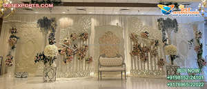 Décoration de scène de mariage sur le thème blanc grandeur nature, mise en scène de mariage romantique sur le thème romain, décoration de scène de réception de mariage canadienne - Product Image 6