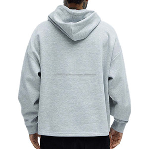 Sweat-shirts à capuche surdimensionnés en coton épais avec ourlet non élastique, en molleton 3D gaufré, sweat-shirts à capuche pour hommes en grande taille, OEM - Product Image 2