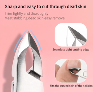 Pince à ongles professionnelle en acier inoxydable poignée à ressort enlever la peau morte pince à cuticules pour ongle d'orteil - Product Image 2