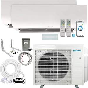 NEW BEST HIGH QUALITY OEM FACTORY SUPPLIER 18,000 BTU 2-Zone <b>Mini</b> Split, <b>Air</b> <b>Conditioner</b> Heat Pump System with Installation Kit - Product Image 1