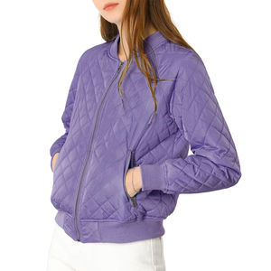 Chaqueta Bomber de satén para mujer 2025 con forro de nailon logotipo personalizado cortavientos de invierno de alta calidad moda de otoño al por mayor - Product Image 4