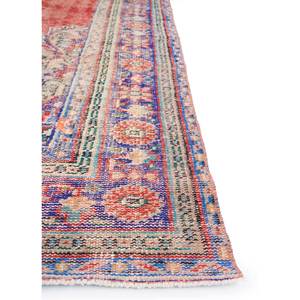 Alfombra de Lana Anudada a Mano Roja Naranja Vintage Pae-2876, Rectangular con Diseño de Medallón, para el Hogar, Sala de Estar, Pasillo, Dormitorios de Adolescentes - Product Image 4