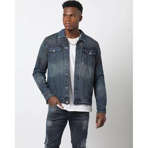 CLAW INTERNATIONAL veste en jean Vintage délavée à l'acide pour hommes bouton montant avant en détresse veste de camionneur toile tissu haute rue - Product Image 6
