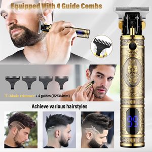 Set de Barbería Profesional Inalámbrico con Cuchilla en T para Hombre, Recortadora de Barba y Nariz, con Batería, para Cortar y Afeitar el Cabello Masculino - Product Image 3