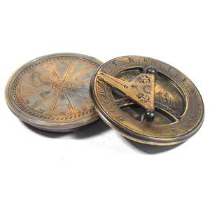Traditional Titanic <b>Compass</b> with Folding Sundial Brass <b>Engraved</b> Nautical Instrument Screw on Lid Hexagon Base for Camping Hiking - Product Image 6
