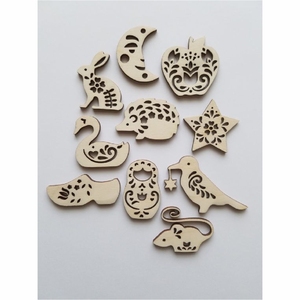 Ornements suspendus de noël hiver noël maison arbre ornements pour la décoration renne MDF suspendus ornement boules bibelots - Product Image 4