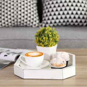 Bandeja de madera octogonal personalizada hecha a mano en madera maciza de pino Bandeja Premium para servir y decorar el hogar de fábrica a precio mayorista - Product Image 5