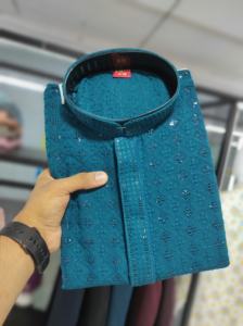 Último traje de diseñador Venta caliente Mejor pesado Rayon Kurti Pantalón de algodón Lakhnawi Secuencia Trabajo Exportador mundial - Product Image 2