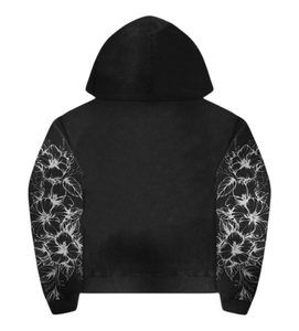 Streetwear OEM ensemble deux pièces survêtement lourd survêtement lavé à l'acide ensemble sweat à capuche appliqué et abîmé - Product Image 3