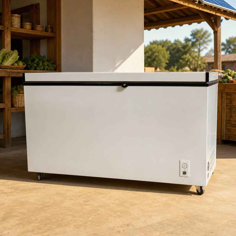Single Source Selsections 408L Solar Chest Freezer with Panel and Battery 12V/24V Single Door ...