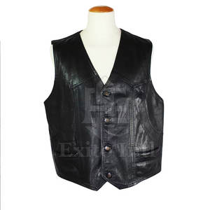 Buena calidad 100% cuero hecho Chaleco de moda precio razonable hombres ropa Chaleco de cuero transpirable invierno cálido - Product Image 1