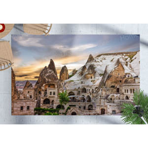 Tapis imprimé Paysage d'hiver de Cappadoce - Tapis moderne de nature pour porte d'entrée, avec poils doux - Product Image 3