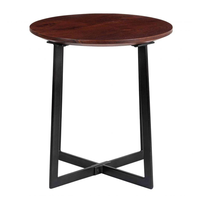 Table centrale de salon de style unique en bois massif avec pieds en métal Table à thé irrégulière Tables basses d'appoint disponibles à bas prix