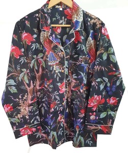 Conjunto de pijama de algodón indio de 4 piezas, Pijama largo, ropa de mujer, pijama de dama de honor, ropa de dormir de algodón 100%, camisas y pantalones - Product Image 3