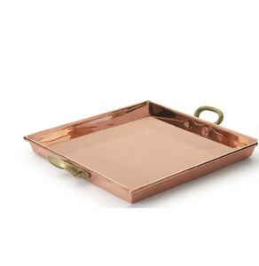 Elegante al por mayor Nueva bandeja de servicio de cobre Bandeja de servicio de cobre Forma redonda Simple Color oro rosa Clásico - Product Image 2