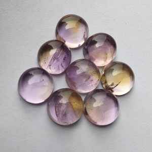Meilleure qualité naturelle lisse amétrine forme ronde Cabochon dos plat calibré pierres précieuses en gros tailles personnalisées disponibles - Product Image 5