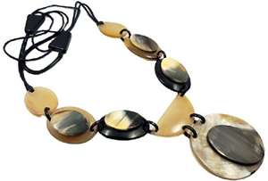 Collier indien artisanal religieux, en corne de buffle naturelle graduée, écologique - Product Image 4