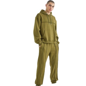 Vente en gros fabricant : Survêtement à capuche uni pour homme, style décontracté, délavé à l'acide, tendance, grande taille, écologique, hiver, impression par transfert thermique - Product Image 4