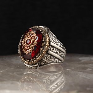 Bague en cristal pur véritable, fabriquée à la main en Turquie, modèle tendance de luxe, style vintage - Product Image 1