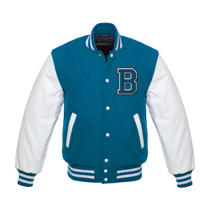 OEM personalizado al por mayor de chenilla bordado de cuero mangas béisbol bombardero Letterman Varsity hombre chaqueta - Product Image 2