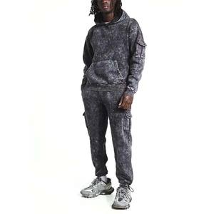 Vente en gros Jogger de sport unisexe Ensembles de jogging pour hommes Survêtement Survêtement uni Survêtement Entraînement Survêtement délavé à l'acide - Product Image 1